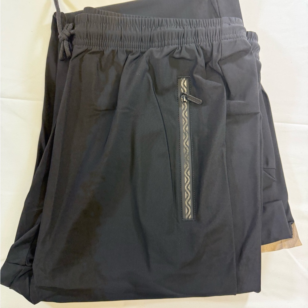 Men's Dri-Fit Jogger Black Pants - Size L Elastic Waist - Picture 2 of 8